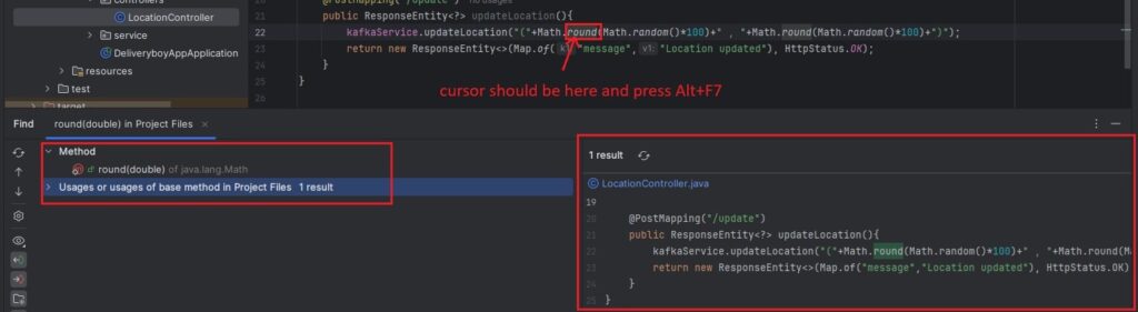 Find Usages shortcut-8