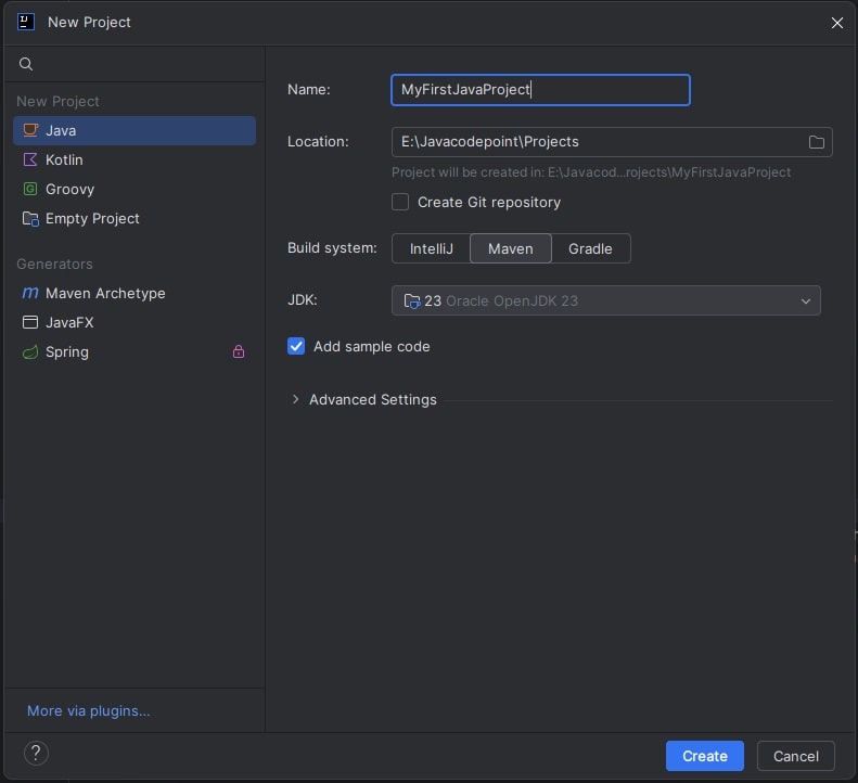 First Java Project in IntelliJ IDEA Community Edition: Hello World 4 create project in intellij idea hello world