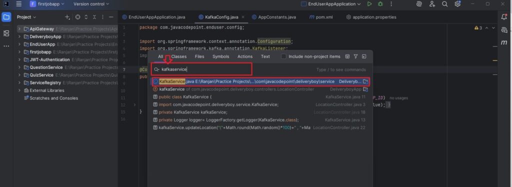 global class, files search