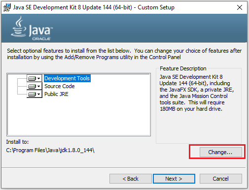 JDK 1.8 Installation process change path