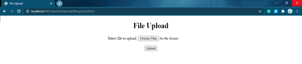 File Upload in Java Servlet example