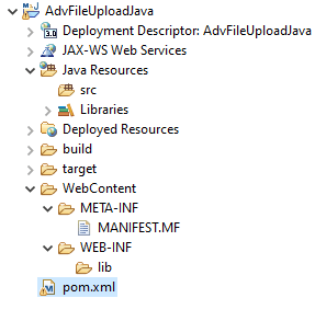 Java file upload ajax - eclipse maven project structure