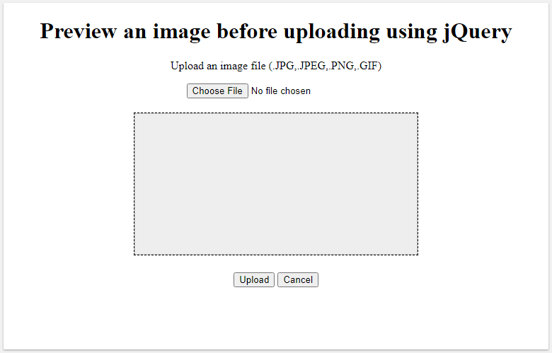 Preview an image before uploading using jquery