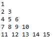 right triangle number pattern