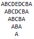 Reverse triangle character pattern