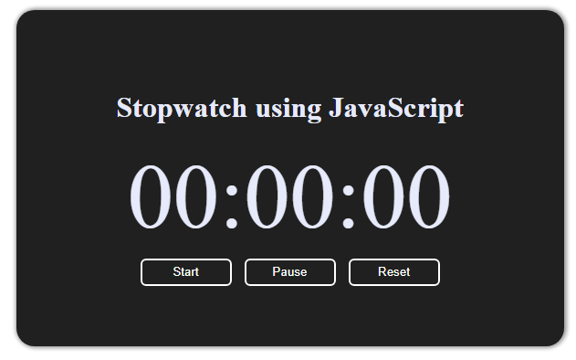 stopwatch using settimeout javascript