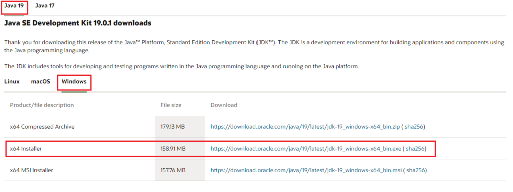 Download JDK 19 for Windows