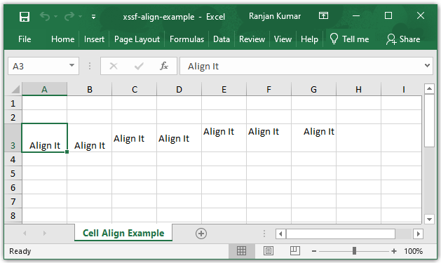 Excel Cell Alignment Apache POI Java