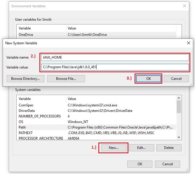 JDK 8 JAVA_HOME environment variable setup java_home environment variable setup on windows