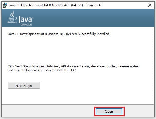 jdk 8u481 installation success jdk 8 installation success on windows