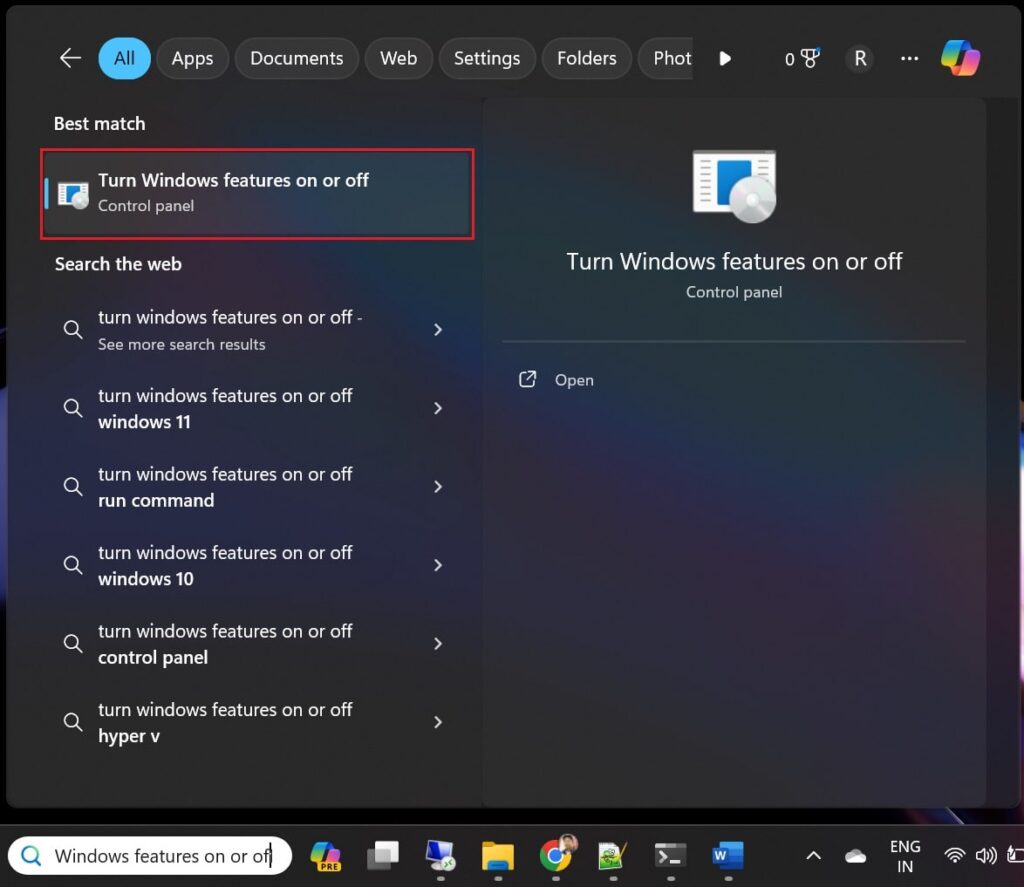 Enable Windows Subsystem for Linux (WSL)