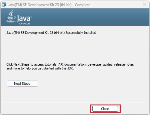 Install JDK 23 on Windows 11