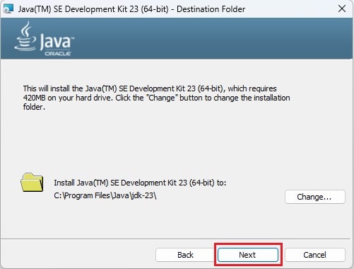 Install JDK 23 on Windows 11