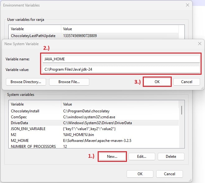 Environment Variables Setup for Java Environment Variables Setup for Java