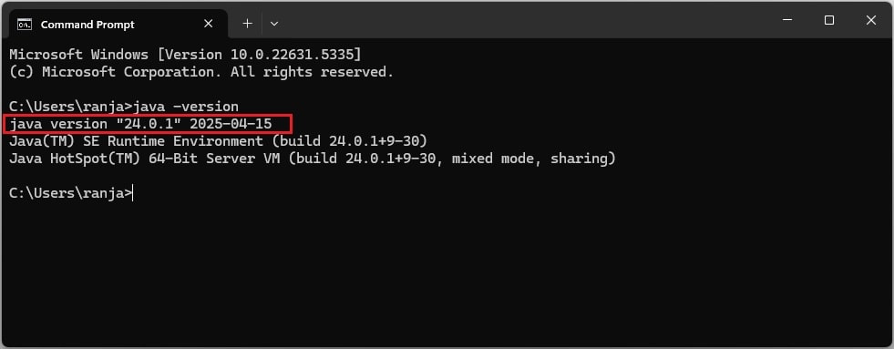 Verify JDK Installation Verify JDK Installation