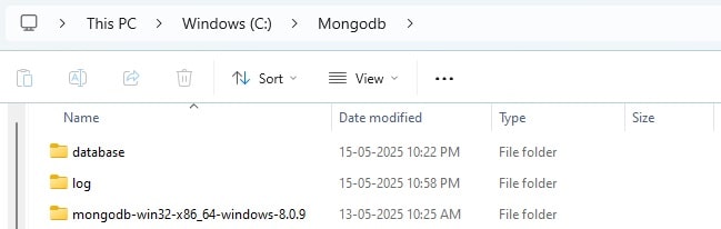 MongoDB Installation on Windows Using ZIP File (No Installer) – Create Database, User & Password 2 Create Data and Log Directories
