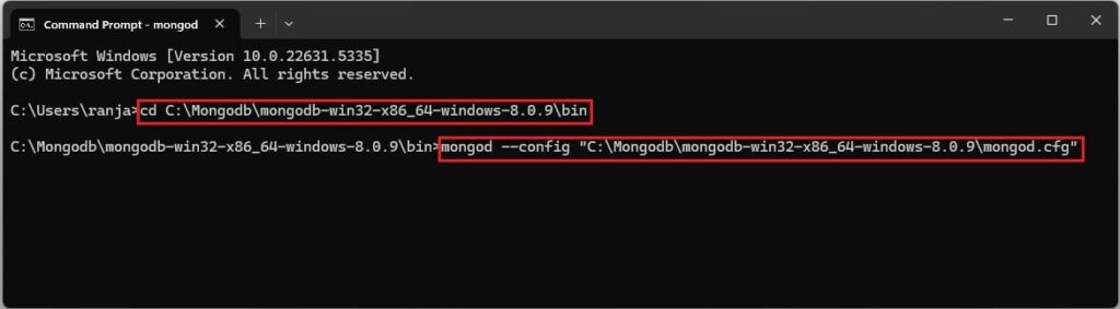 Start the MongoDB Server Start the MongoDB Server