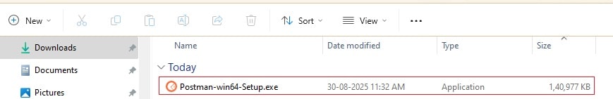 postman exe downloaded