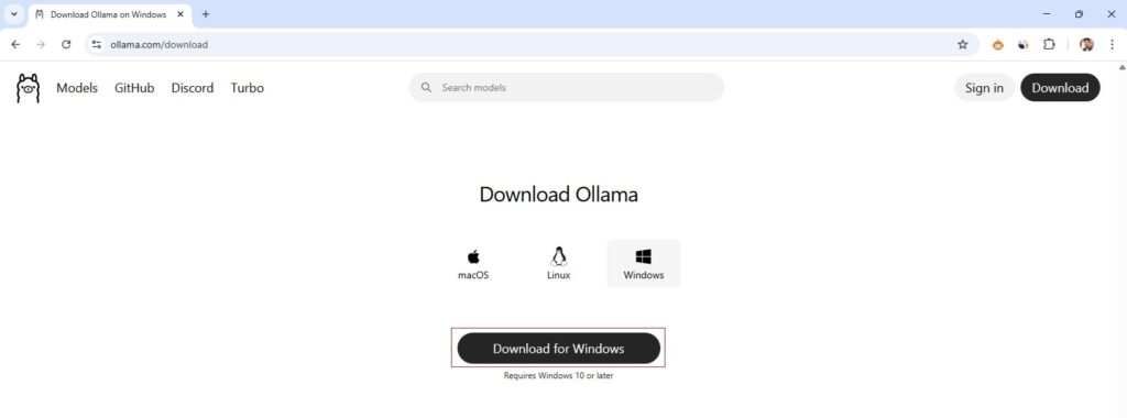 Ollama download for windows