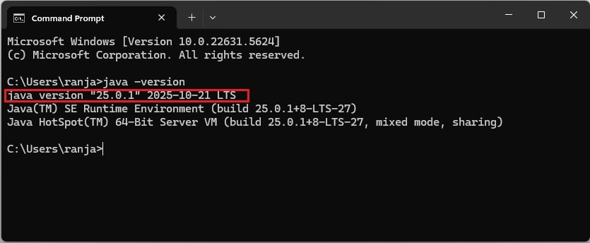Verify JDK Installation Verify JDK Installation