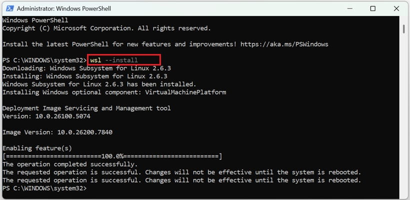 How to Install Docker Desktop on Windows (Step-by-Step Guide) 3 install wsl through windows powershell