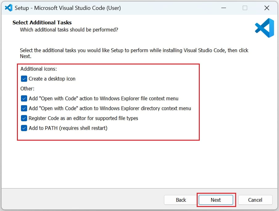 visual studio code installation on windows step-4