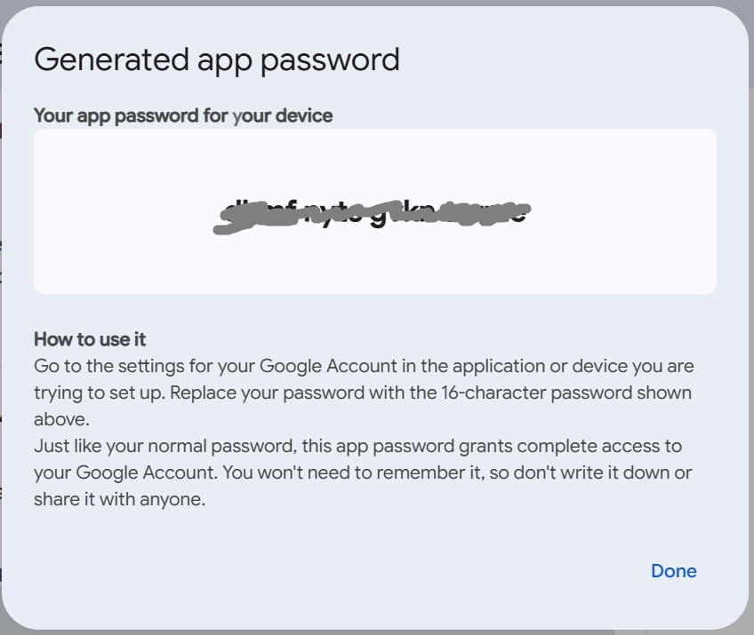 Spring Boot Email Sending Application Using Gmail SMTP 4 generated app password