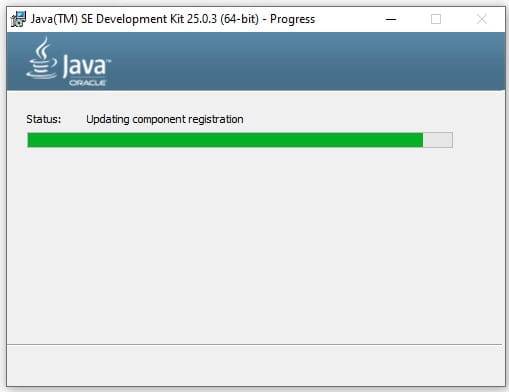 Java 25 installing on windows 64bit